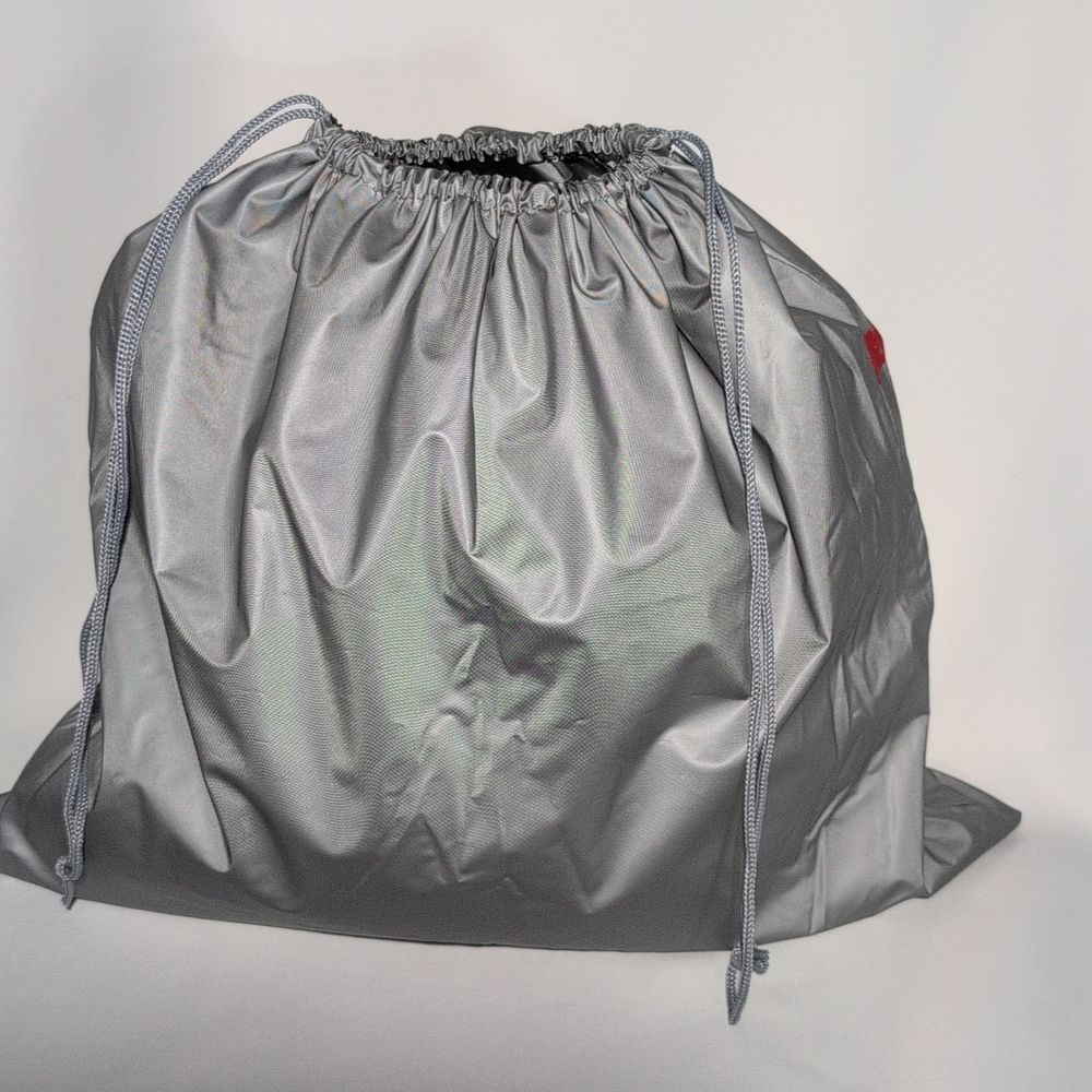 Prada Silver Drawstring Bag with Red Accent (plastic) - Picture 3 of 11